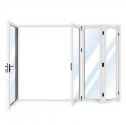 Vikdörr altandörr 3,0 x 2,43 m | Dubbelglas | Vit aluminium | Härdat glas 5+5 mm
