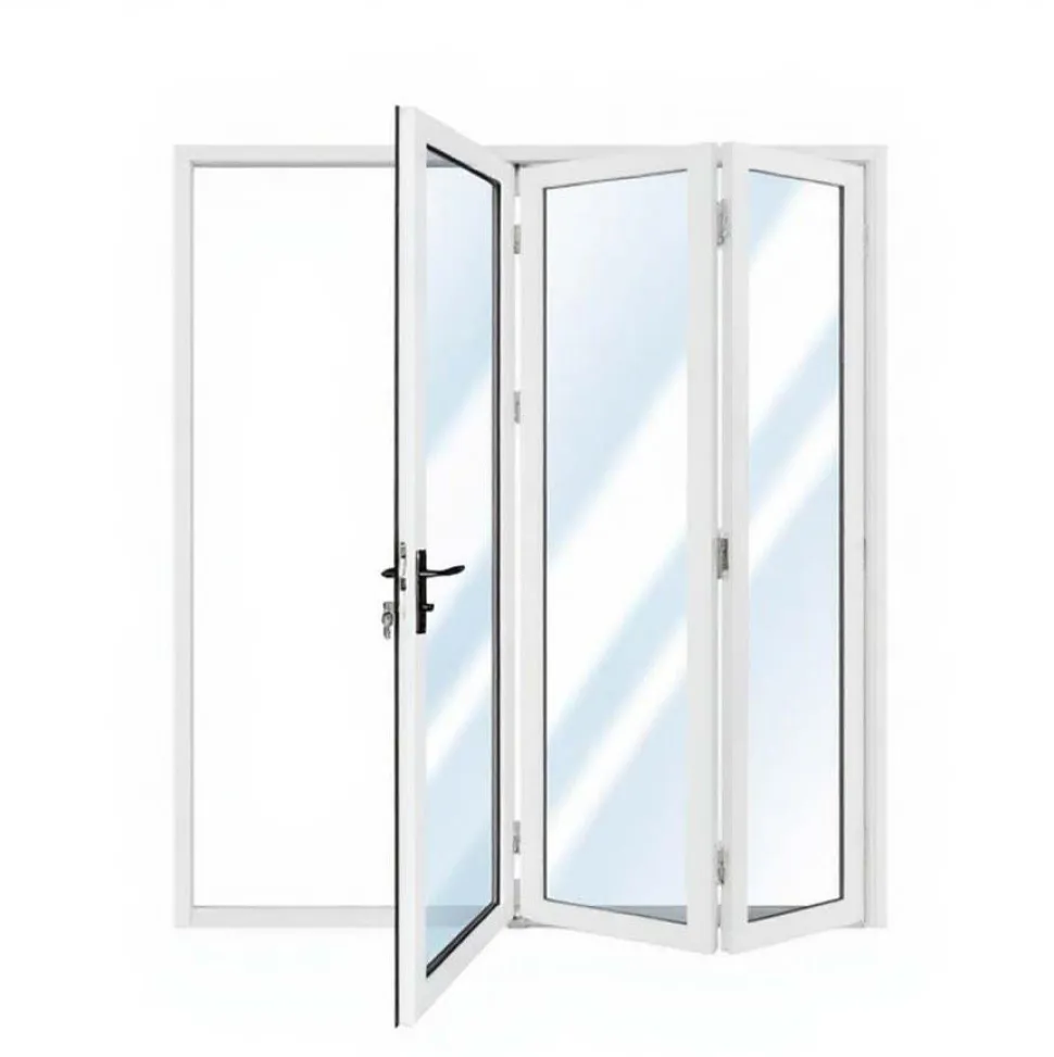 Vikdörr altan Dubbelglas, 1,82 × 2,0 m | Vit aluminium | Härdat glas 5+5 mm