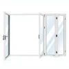 Vikdörr altan 3,65 x 2,43 m | Vit aluminiumram med härdat glas, underhållsfritt Bi-Fold system