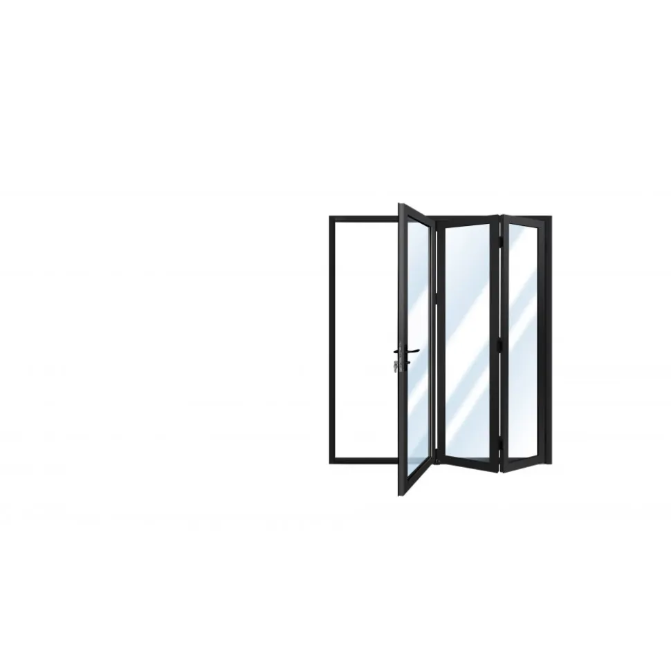 Vikdörr altan 3,65 x 2,43 m | Vit aluminiumram med härdat glas, underhållsfritt Bi-Fold system