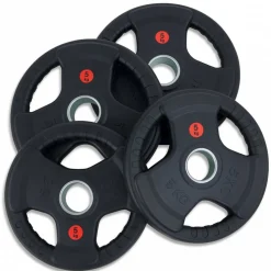 Viktskivor 4x5 kg (totalt 20 kg) | gummiklädda 50 mm