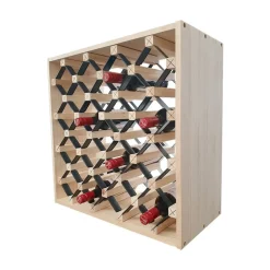 Vinhylla med Diamondrack för 25 flaskor | Naturlig furu | 60x60 cm | Arvino