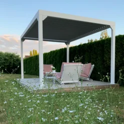 Vit Pergola Premium | Öppningsbara lameller