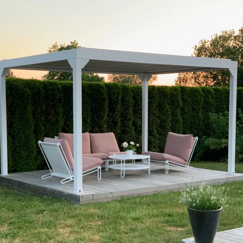 Vit Pergola Premium | Öppningsbara lameller