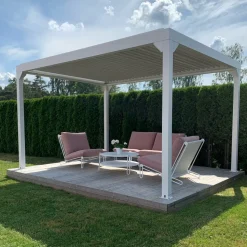 Vit Pergola Premium | Öppningsbara lameller