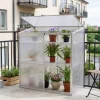 Växthus för balkong | Kanalplast | 129x58x140 cm | Aluminiumram