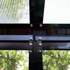 Växthus med adaptiv dörrplacering 3,5m² | 4mm säkerhetsglas | Svart
