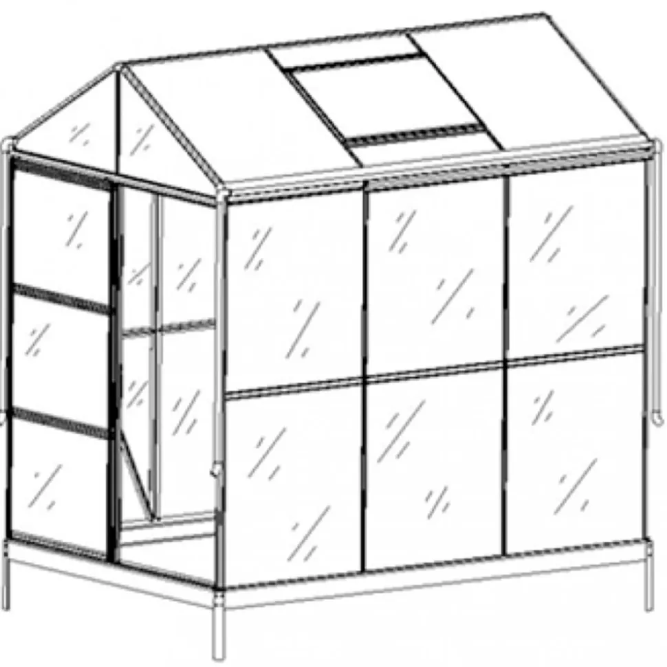 Växthus med adaptiv dörrplacering 3,5m² | 4mm säkerhetsglas | Svart