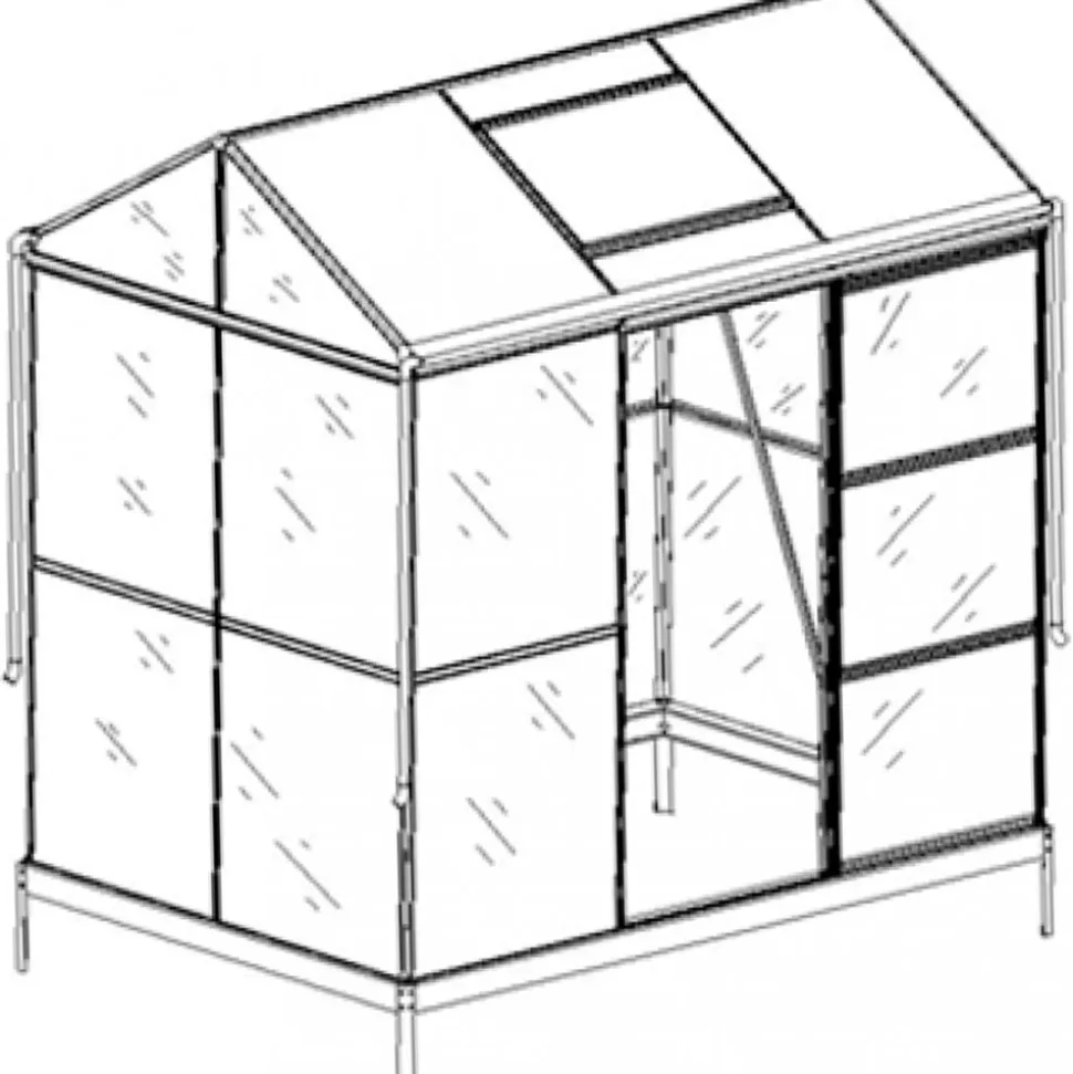 Växthus med adaptiv dörrplacering 3,5m² | 4mm säkerhetsglas | Svart