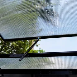 Växthus med adaptiv dörrplacering 3,5m² | 4mm säkerhetsglas | Svart