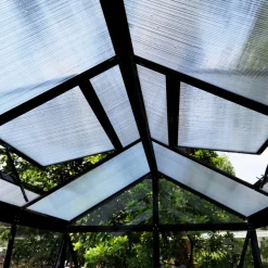 Växthus med adaptiv dörrplacering 3,5m² | 4mm säkerhetsglas | Svart