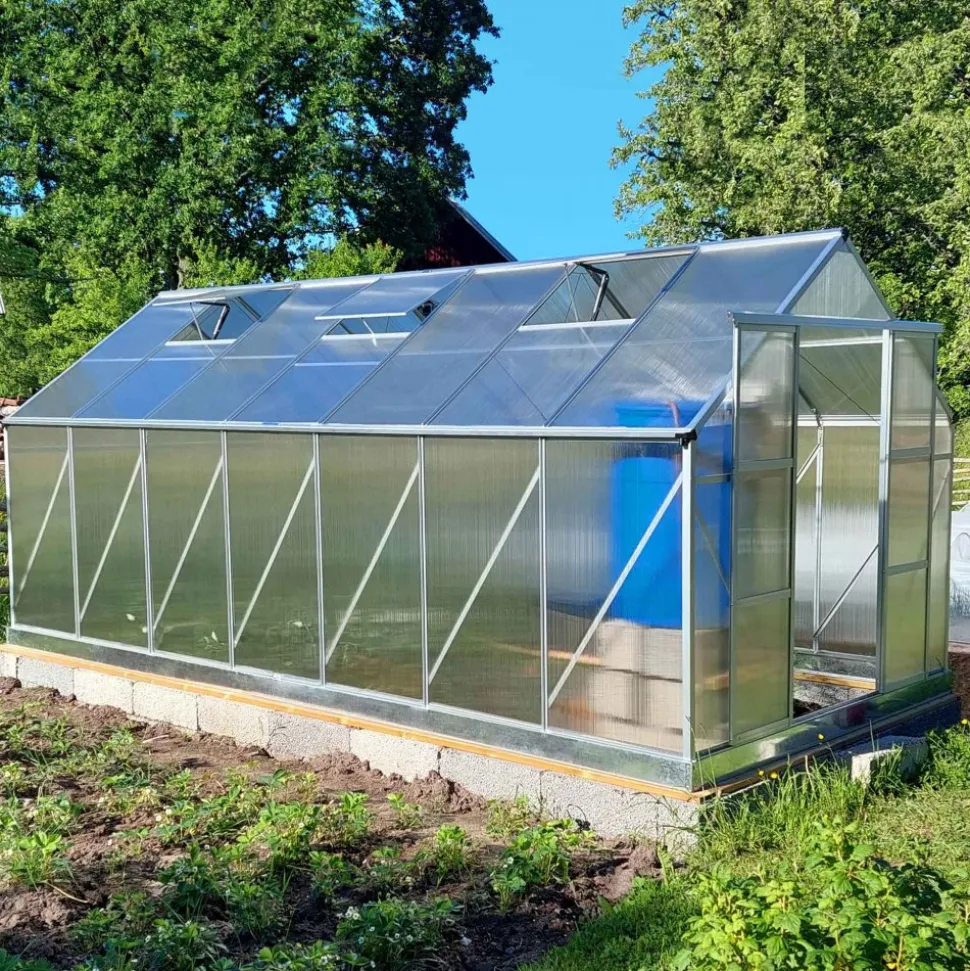 Växthus 12,4m² | Hög odlingshöjd | 6mm kanalplast