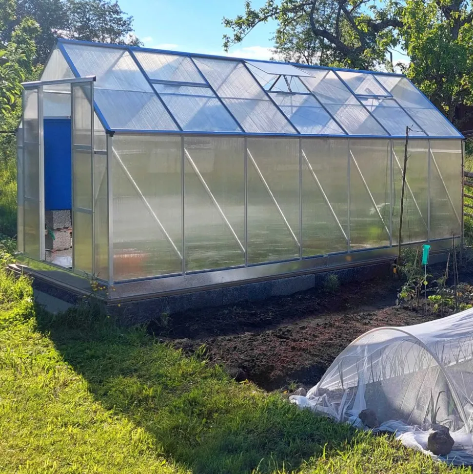 Växthus 12,4m² | Hög odlingshöjd | 6mm kanalplast