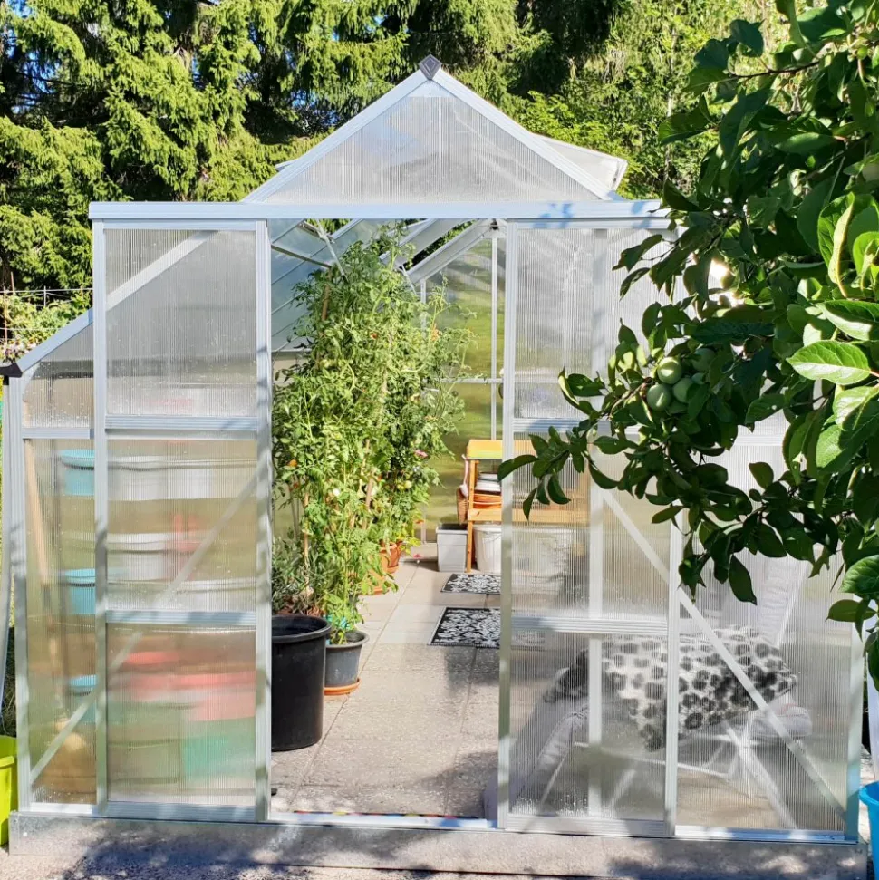 Växthus 12,4m² | Hög odlingshöjd | 6mm kanalplast