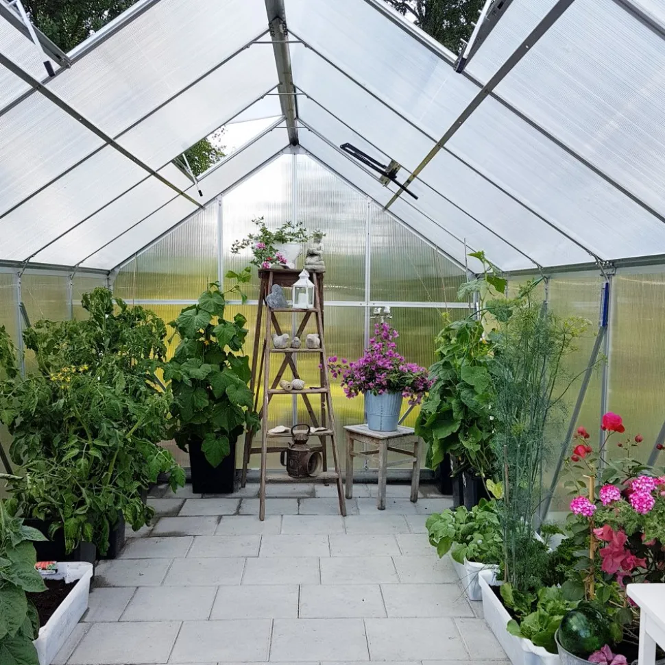 Växthus 10,7m² | Hög odlingshöjd | 6mm kanalplast