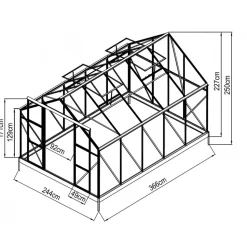 Växthus 8,9m² | Hög odlingshöjd | 6 mm kanalplast