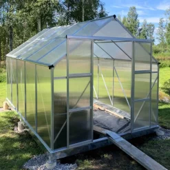 Växthus 8,9m² | Hög odlingshöjd | 6 mm kanalplast