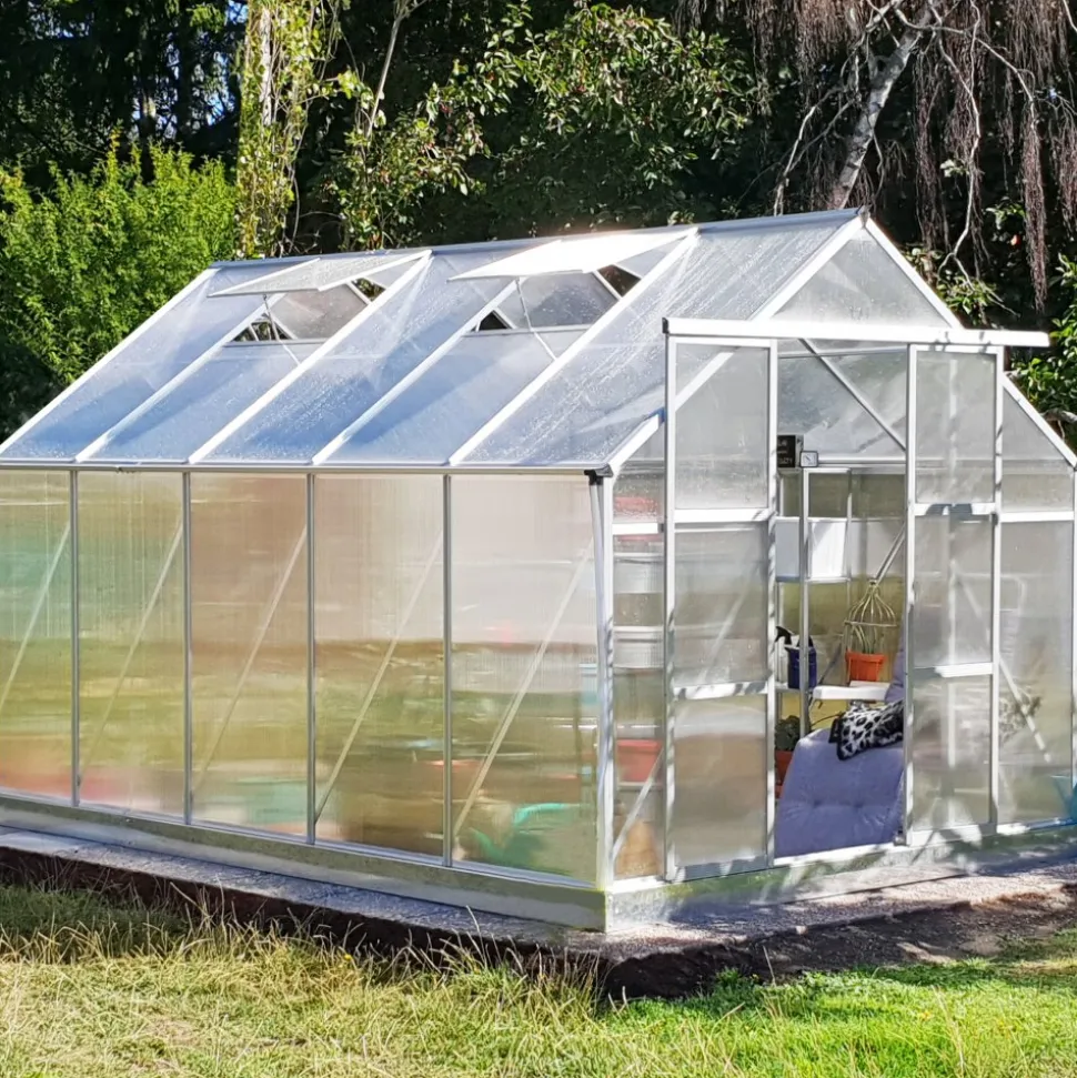 Växthus 8,9m² | Hög odlingshöjd | 6 mm kanalplast