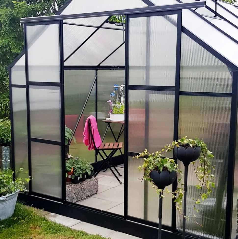 Växthus 8,9m² | Hög odlingshöjd | 6 mm kanalplast