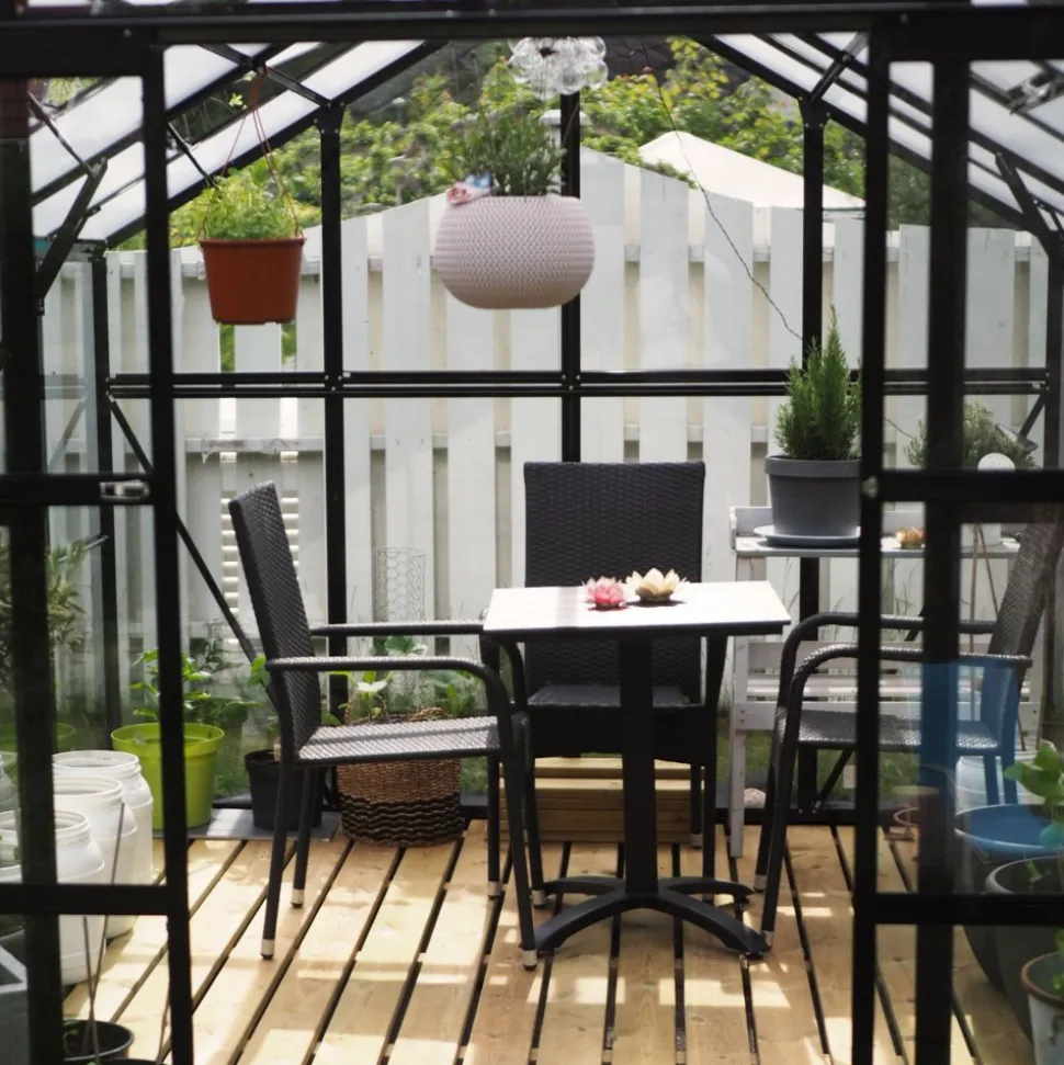 Växthus 6,4 m² | 4 mm säkerhetsglas | 5 års stormgaranti