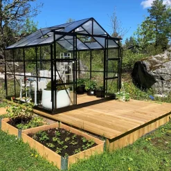 Växthus 6,4 m² | 4 mm säkerhetsglas | 5 års stormgaranti