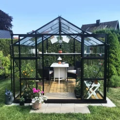Växthus 6,4 m² | 4 mm säkerhetsglas | 5 års stormgaranti