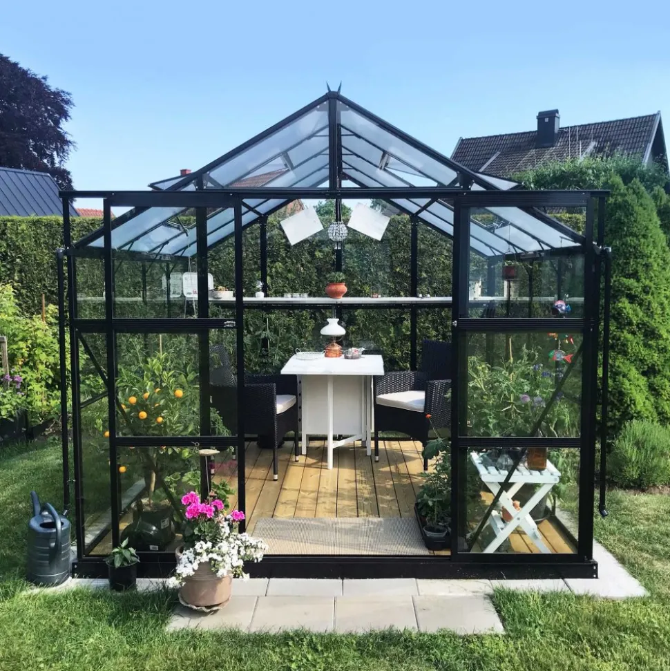 Växthus 6,4 m² | 4 mm säkerhetsglas | 5 års stormgaranti