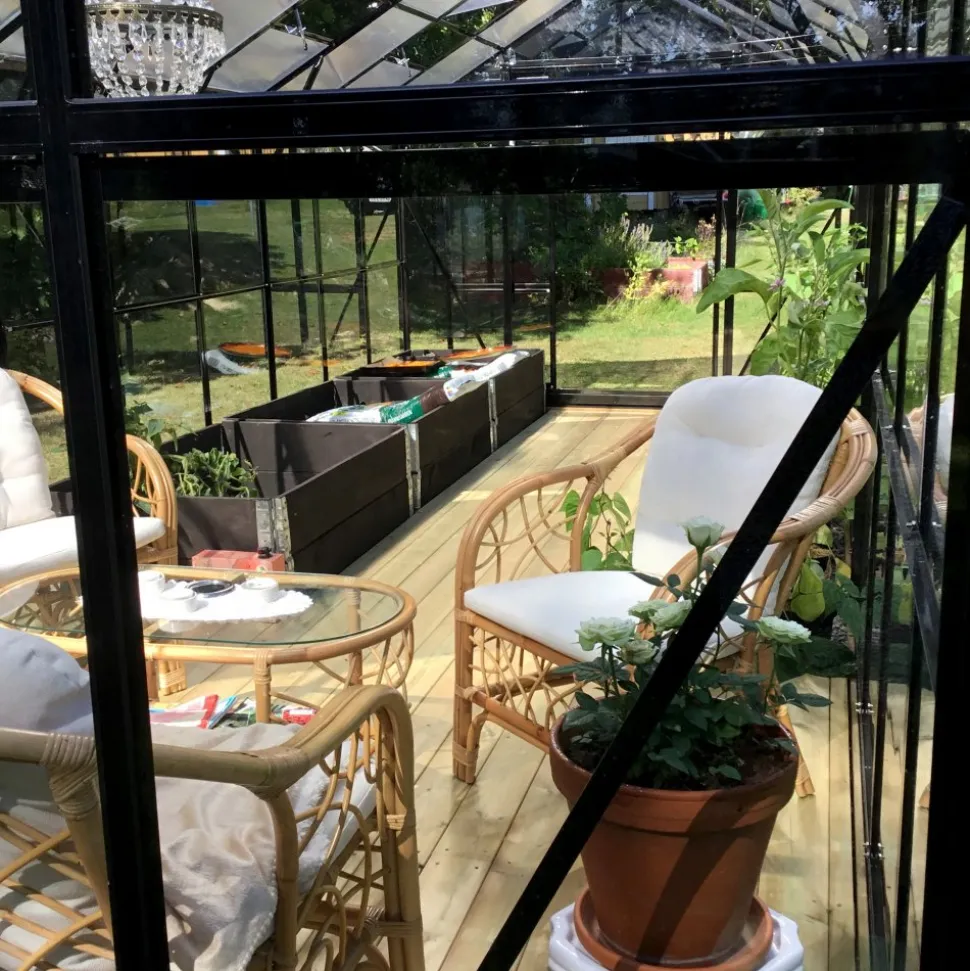 Växthus 16 m² | 4mm säkerhetsglas | 5 års stormgaranti