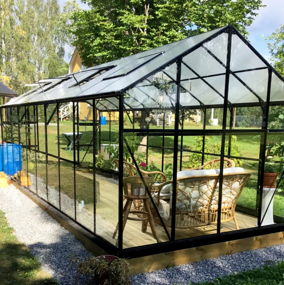 Växthus 16 m² | 4mm säkerhetsglas | 5 års stormgaranti