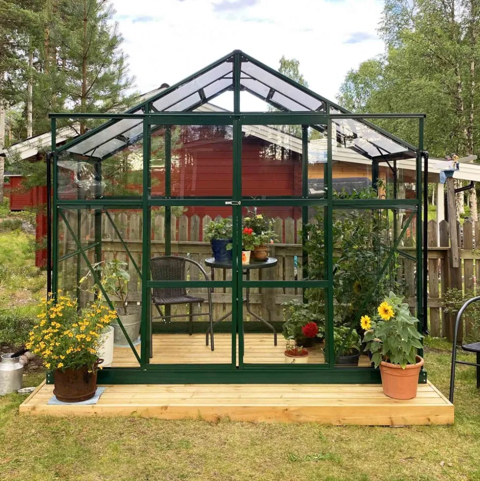 Växthus 3,3m² | 4mm säkerhetsglas | 5 års stormgaranti