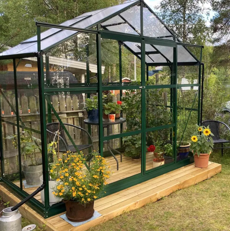 Växthus 3,3m² | 4mm säkerhetsglas | 5 års stormgaranti
