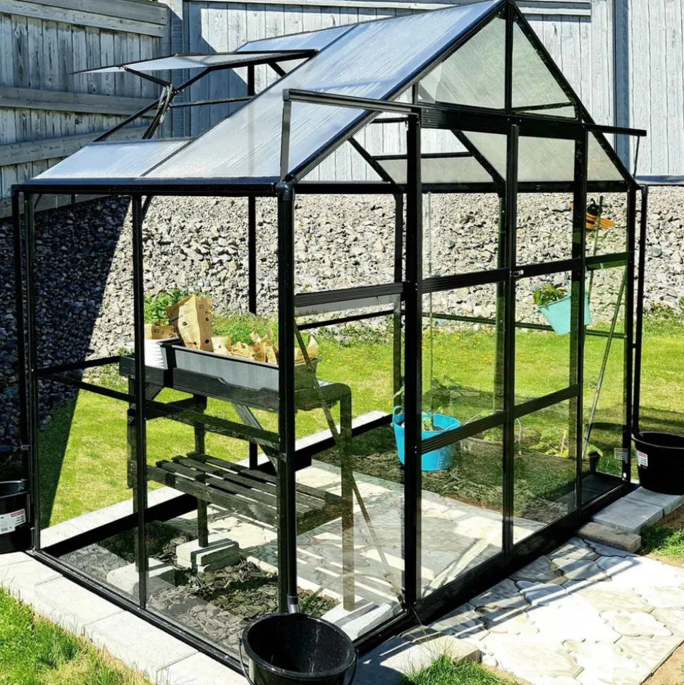 Växthus 3,3m² | 4mm säkerhetsglas | 5 års stormgaranti