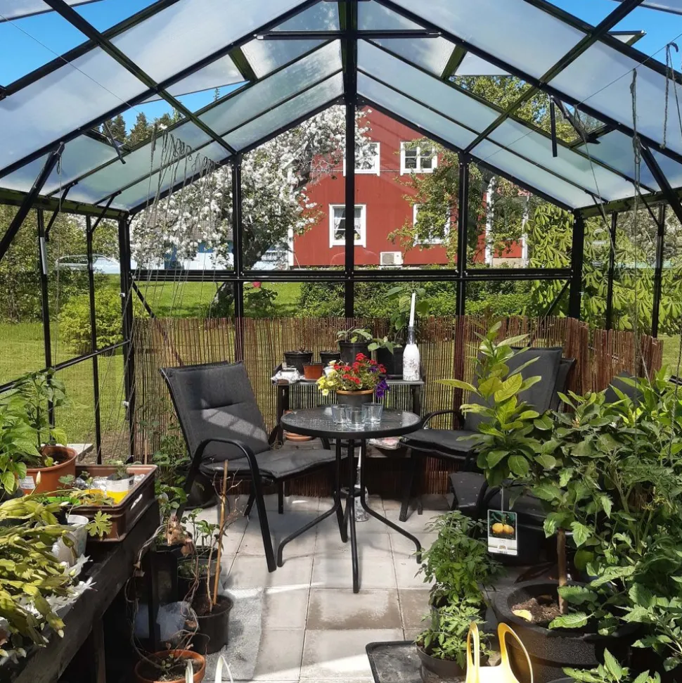 Växthus 9,6 m² | 4mm säkerhetsglas | 5 års stormgaranti