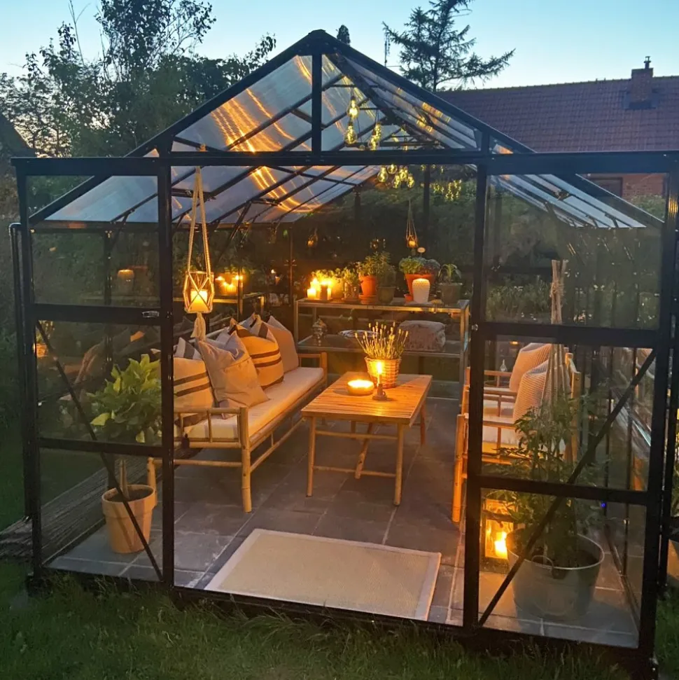 Växthus 9,6 m² | 4mm säkerhetsglas | 5 års stormgaranti