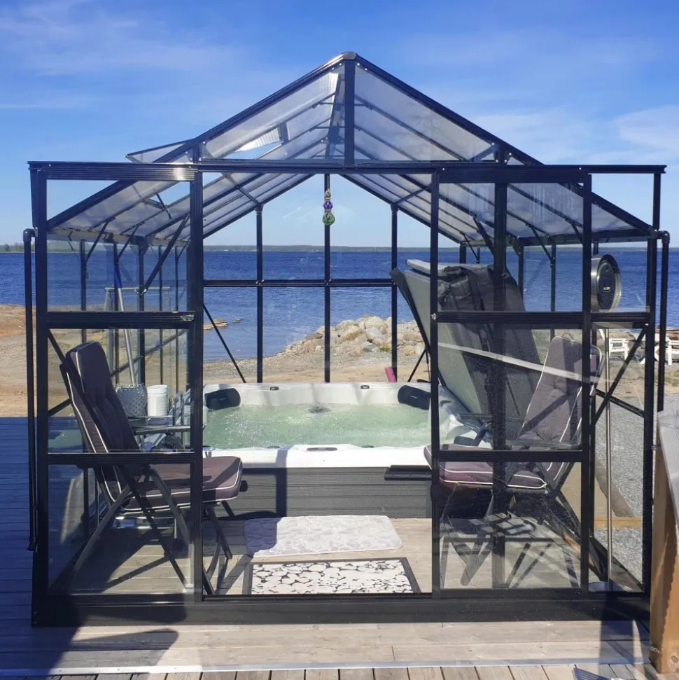 Växthus 9,6 m² | 4mm säkerhetsglas | 5 års stormgaranti