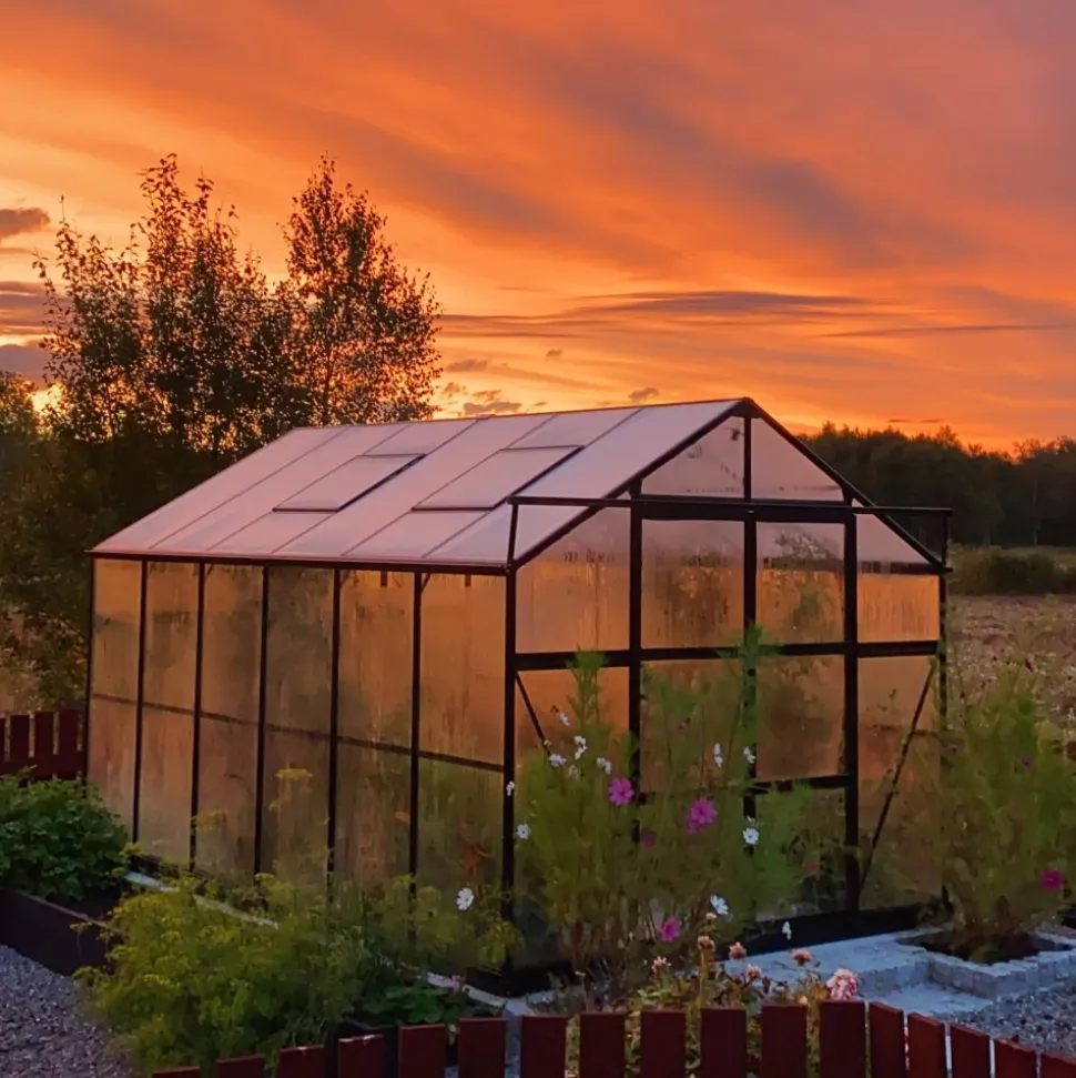 Växthus 9,6 m² | 4mm säkerhetsglas | 5 års stormgaranti