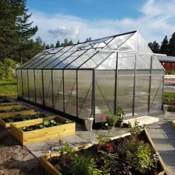 Växthus 18m² Premium | Extra hög odlingshöjd | 6mm kanalplast