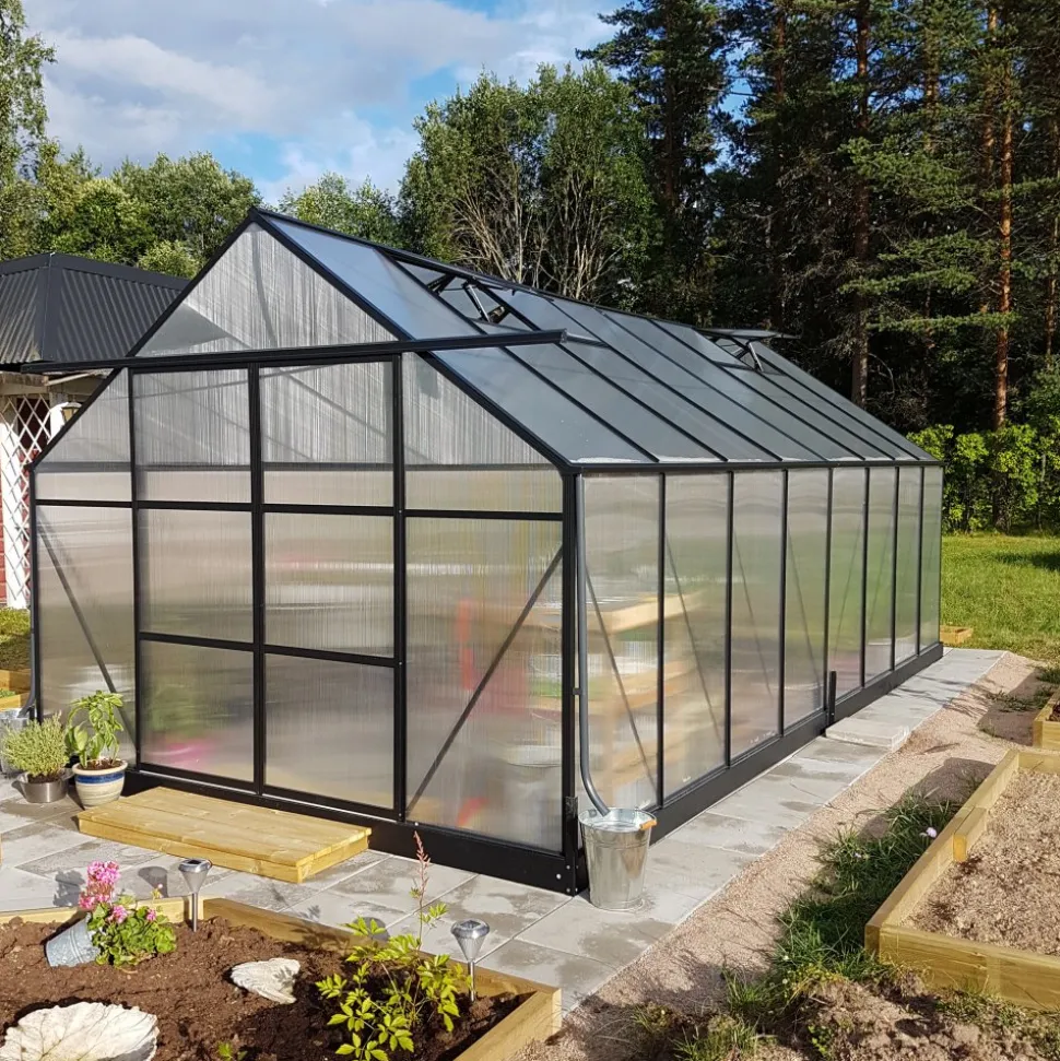 Växthus 18m² Premium | Extra hög odlingshöjd | 6mm kanalplast