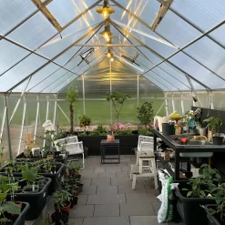 Växthus 18m² Premium | Extra hög odlingshöjd | 6mm kanalplast