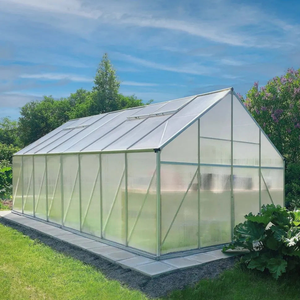 Växthus 18m² Premium | Extra hög odlingshöjd | 6mm kanalplast