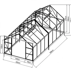 Växthus 18m² Premium | Extra hög odlingshöjd | 6mm kanalplast