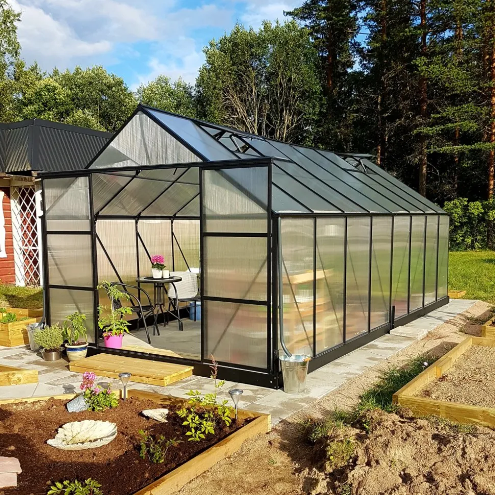 Växthus 18m² Premium | Extra hög odlingshöjd | 6mm kanalplast