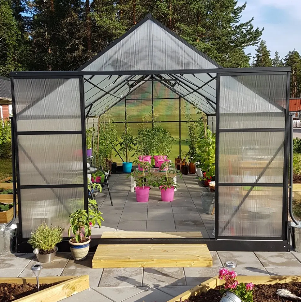 Växthus 18m² Premium | Extra hög odlingshöjd | 6mm kanalplast
