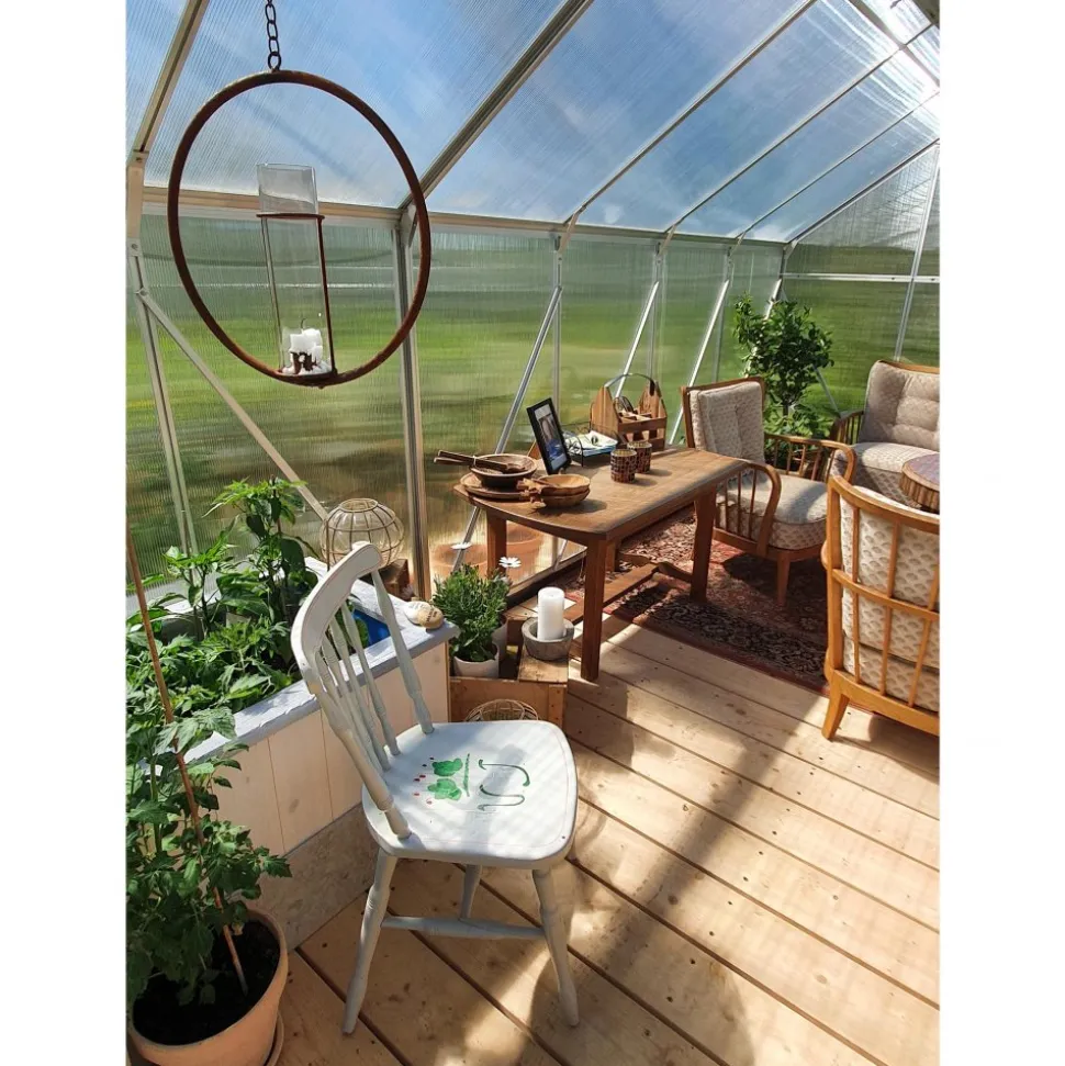Växthus 18m² Premium | Extra hög odlingshöjd | 6mm kanalplast