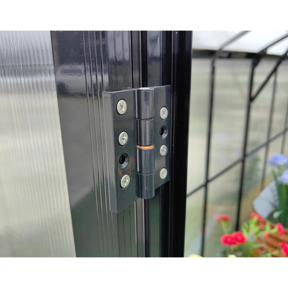 Växthus 18m² Premium | Extra hög odlingshöjd | 6mm kanalplast | Svart