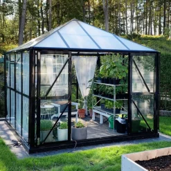 Växthus 8,7 m² | 5 års stormgaranti | Kvadratiskt premiumväxthus | Gazebo
