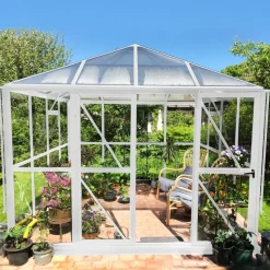 Växthus 8,7 m² | 5 års stormgaranti | Kvadratiskt premiumväxthus | Gazebo