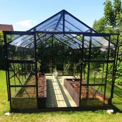 Växthus 12,7m² | 5 års stormgaranti | 4mm säkerhetsglas